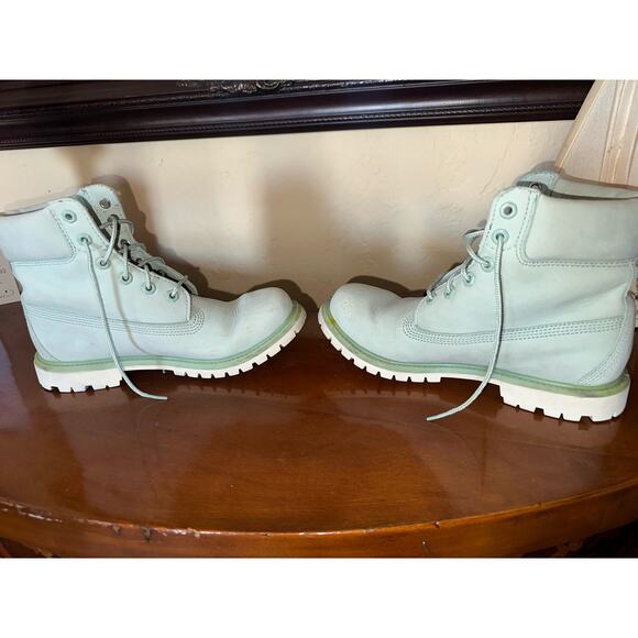Timberland Boots Womens 8.5 M MintGreen Tiffany co. Blue - Picture 9 of 10